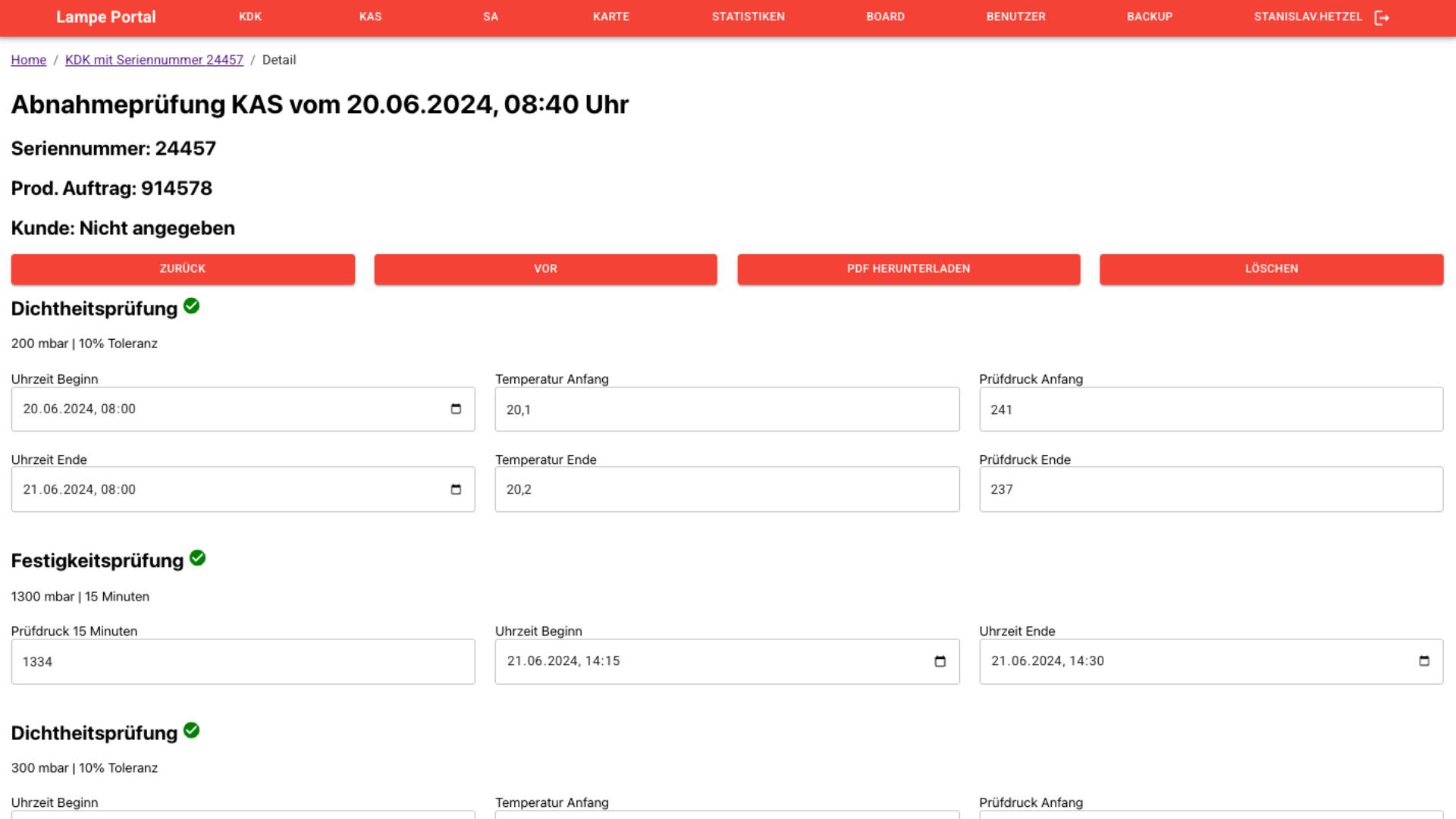 Lampe GmbH - QA Dashboard